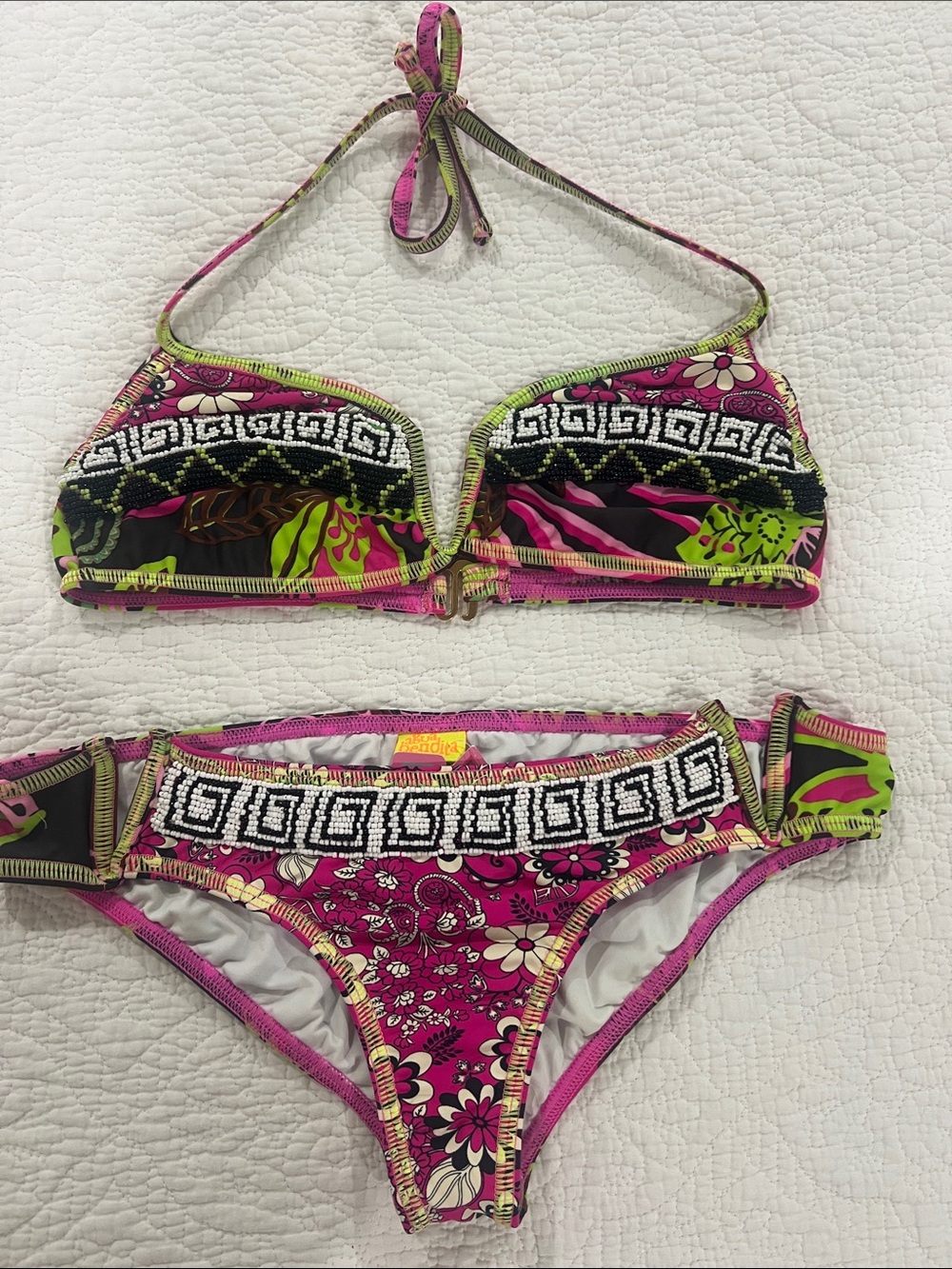 BNWT Agua Bendita “Heavinly Delights” Two-Piece Bikini eith bead embellishment!!